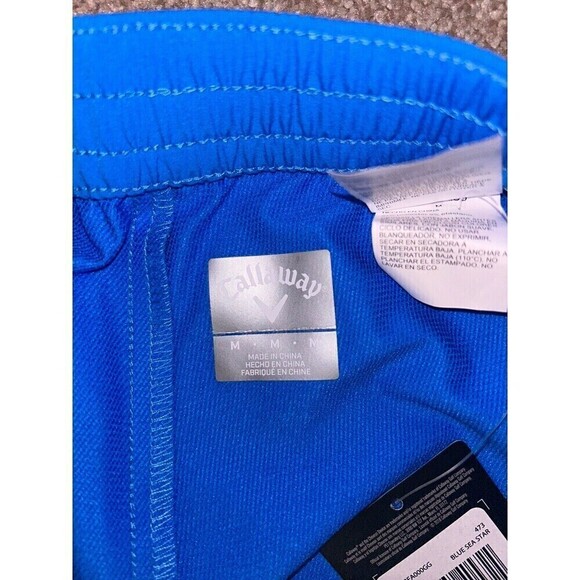 Callaway Mens Golf Wind Pants Color Blue Sea Star Size Medium New - Picture 2 of 8